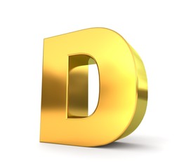 3d golden letter collection - D