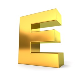 3d golden letter collection - E