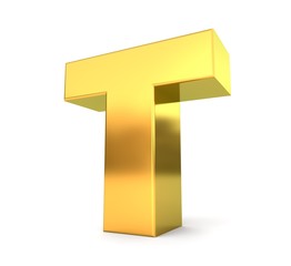 3d golden letter collection - T