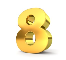 3d golden number collection - 8