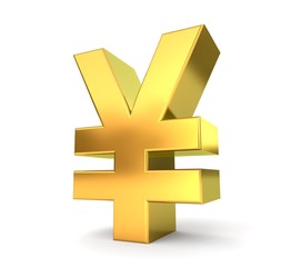 3d golden sign collection - yen