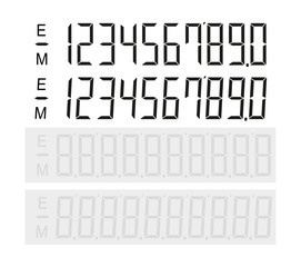 Set of digital number