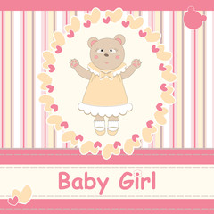 Baby shower invitation with cute bear
