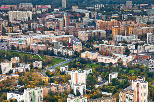 modern urban residential district in autumn afternoon