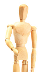wooden mannequin isolated on white