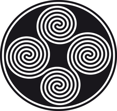 connected celtic double spirals