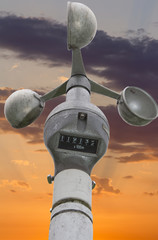 Anemometer-wind speedometer for meteorology