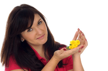 pretty young woman with a flower