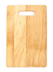 Wooden cutting board isolated on white background