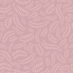 Leaves seamless pattern on gentle background