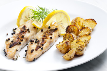 butterfish baked on pepper and anchovies