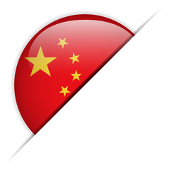 China Flag Glossy Button