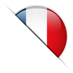 France Flag Glossy Button
