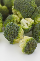 Fresh broccoli florets isolated on white