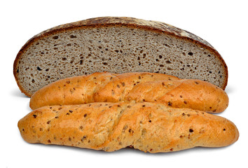 Wheat bread with whole-grain bread roll