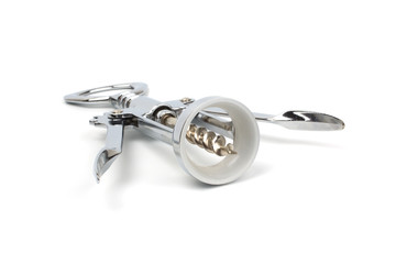 Corkscrew (wine opener) isolated on white