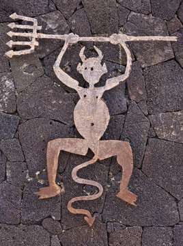 The devil as symbol for Timanfaya national Park, Lanzarote