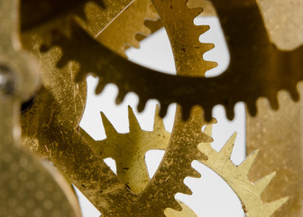brass cogwheel macro