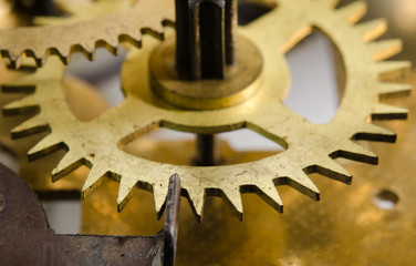 cogwheel macro of ancient clock