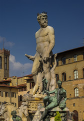 Fototapeta na wymiar Fontanna Neptuna w Florencja, Włochy Accademia