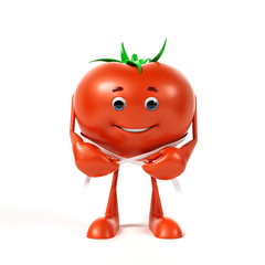 3d rendered illustration of a tomato character