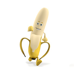 3d rendered illustration of a banana character