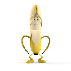 3d rendered illustration of a banana character