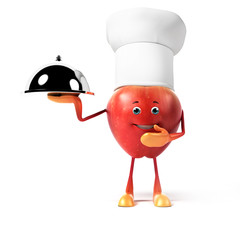 3d rendered illustration of a red apple