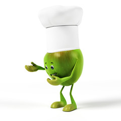 3d rendered illustration of a green apple