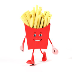 3d rendered illustration of a french fries character