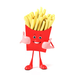 3d rendered illustration of a french fries character