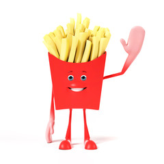 3d rendered illustration of a french fries character
