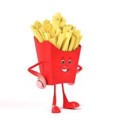 3d rendered illustration of a french fries character