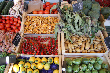 Vegetables at a market stall