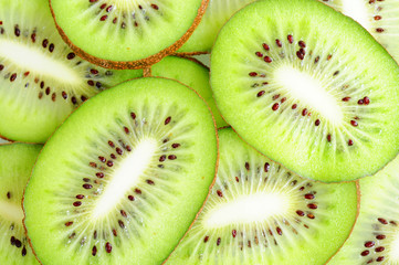 Slices of kiwi fruits