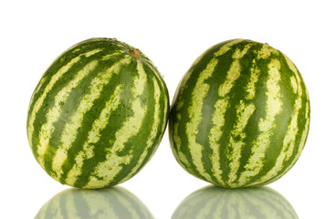 Ripe watermelons isolated on white