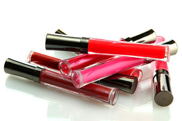 beautiful lip glosses, isolated on white