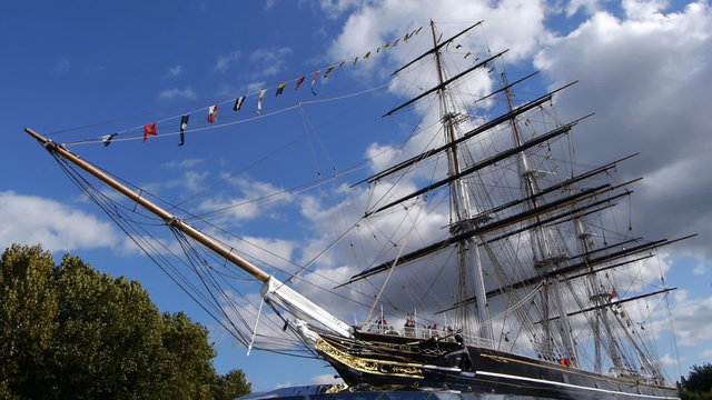 Cutty Sark sailing ship at Greenwich, London.