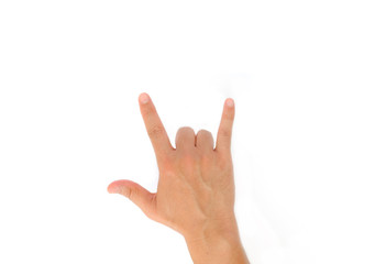 Hand symbol with isolated white background