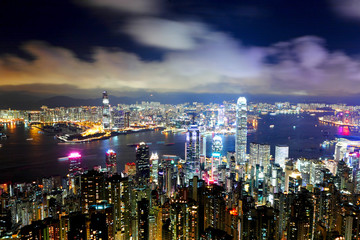 Obraz premium Hong Kong city at night