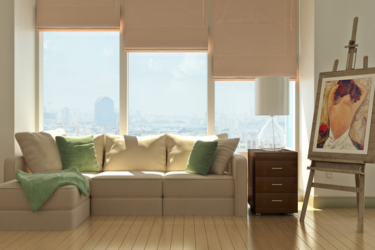 Sofa and a painting