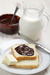 Toast with chocolate