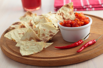 Salsa and tortilla chips