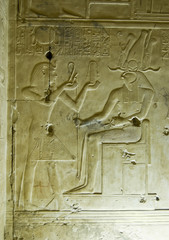 Ancient Egyptian carving, Seti and Horus