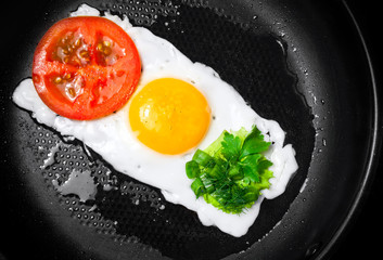 Original Fried egg with in shape of Traffic Light
