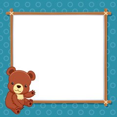 illustration of Bear with white blank