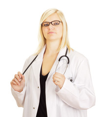 Medical doctor with black stethoscope