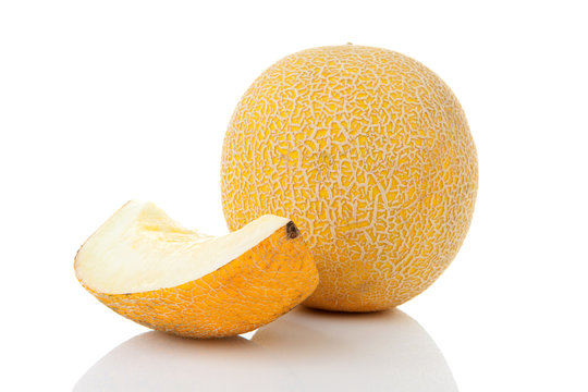 Fresh yellow cantaloupe melon