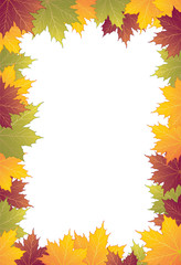 Naklejka na ściany i meble Autumn frame with maple leaves