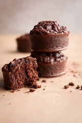 Chocolate oat bran muffins
